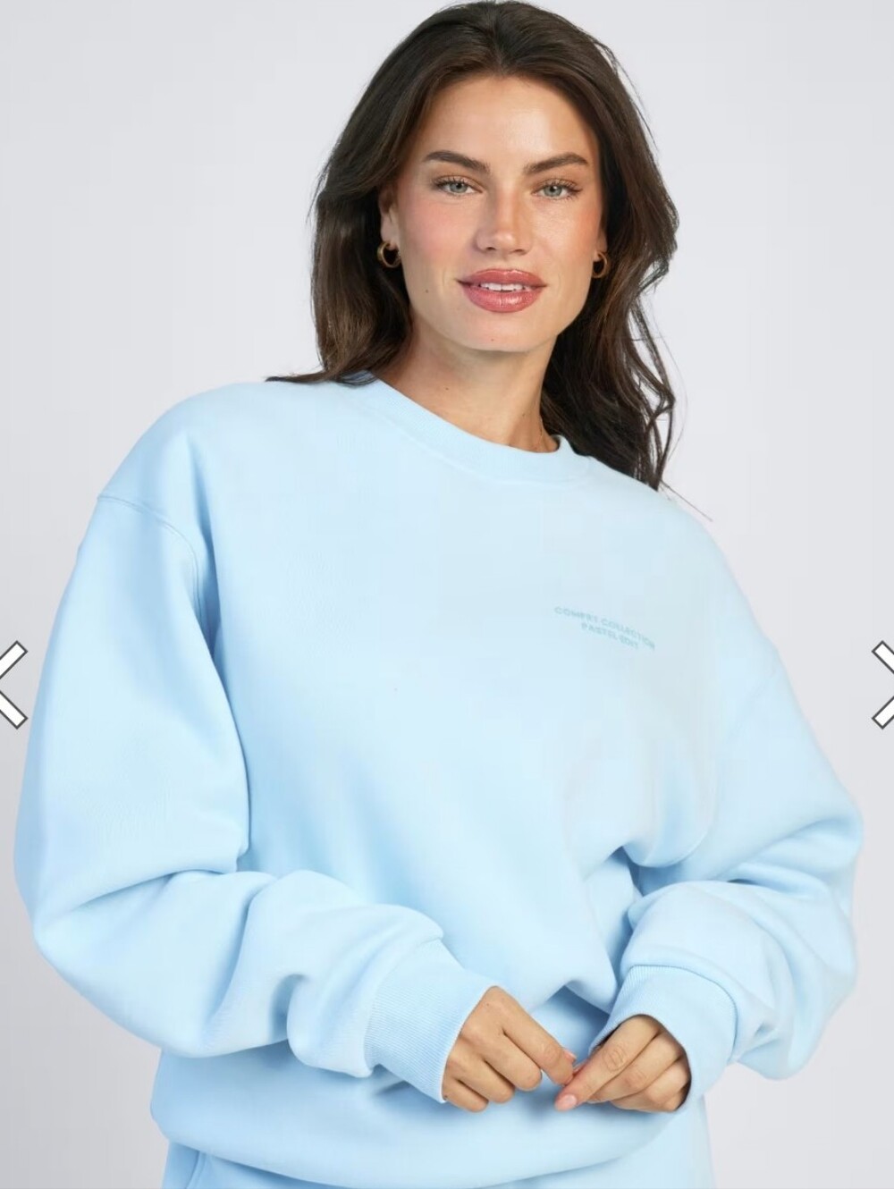 Comfrt Pastel Crewneck Oversized Sweatshirt in Baby Blue